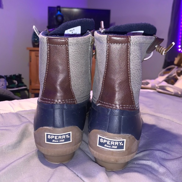 Sperry Navy Grey Waterproof Boot Size 8 - Picture 6 of 7